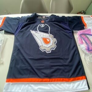 Navy and Orange Hockey Jersey